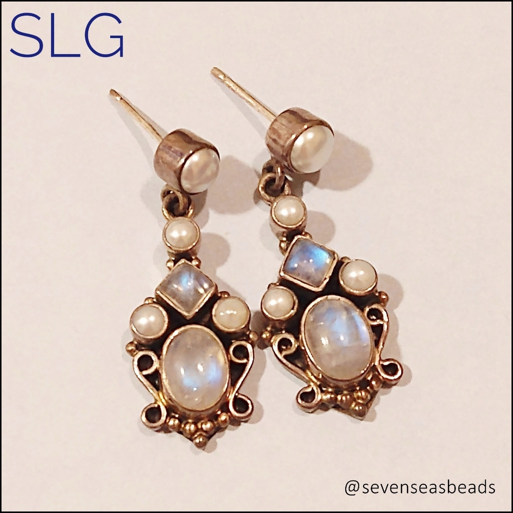 💘SLG Sterling Rainbow Moonstone Earrings